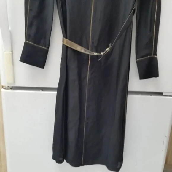 Elizabeth and James Annabelle Long-Sleeve Belted Dress Bronze Black 2 - Picture 10 of 14